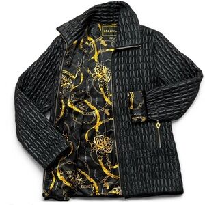 D&G ZILI INC Black Quilt-Like Unisex Slight Puffer Jacket Womens XL, Mens Small